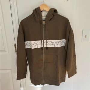 Men's Brown Zip-Up Hoodie